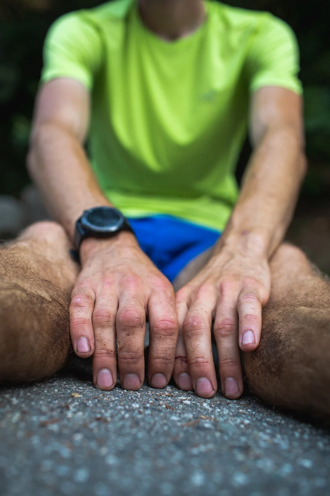 Close-up of climber's hands gripping rock during Arc'teryx Academy session