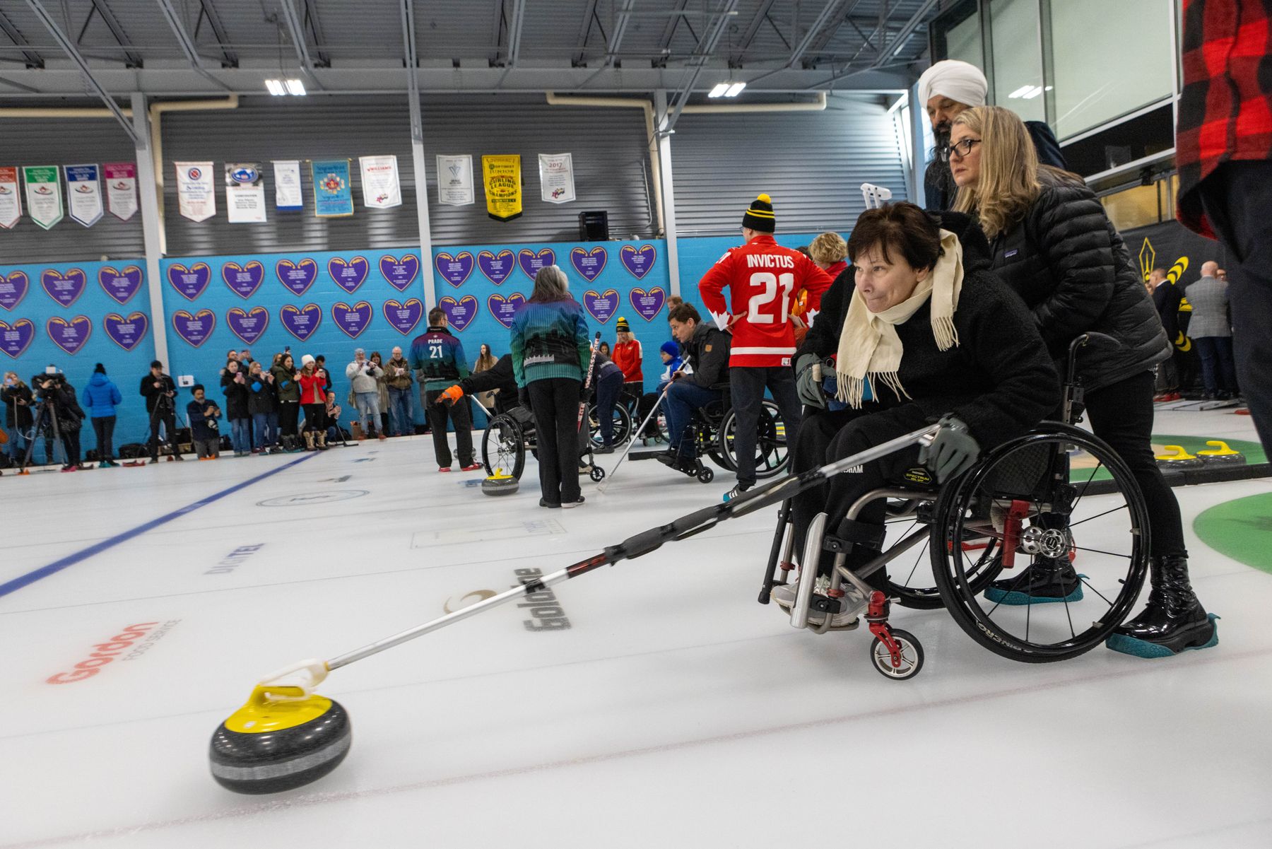 Wheelchair curling during Invictus on Ice in Vancouver