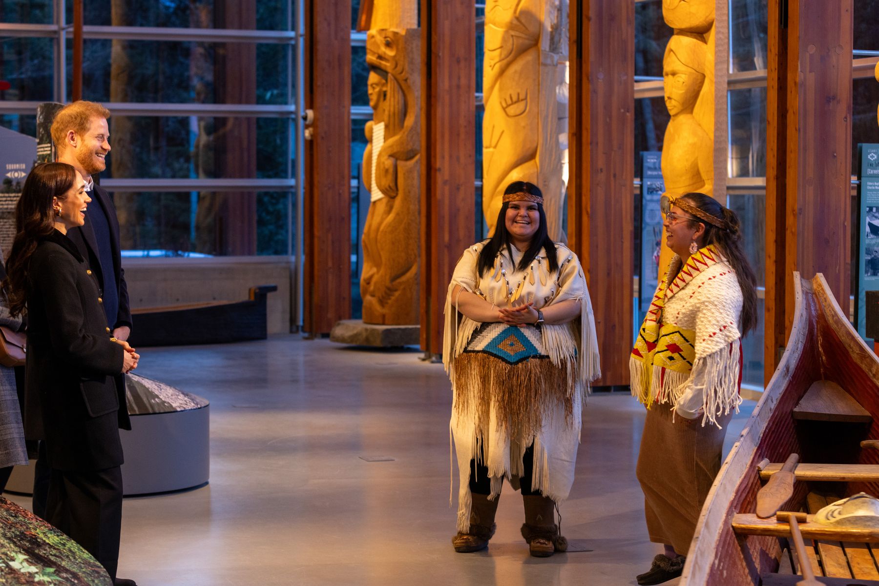 Squamish Lil'wat Cultural Centre longhouse during the Evening with the First Nations
