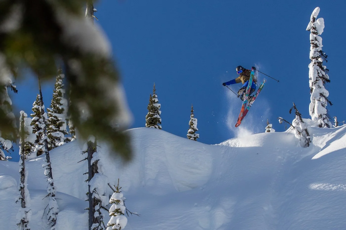 Helicopter filming crew setting up for TGR backcountry ski shoot