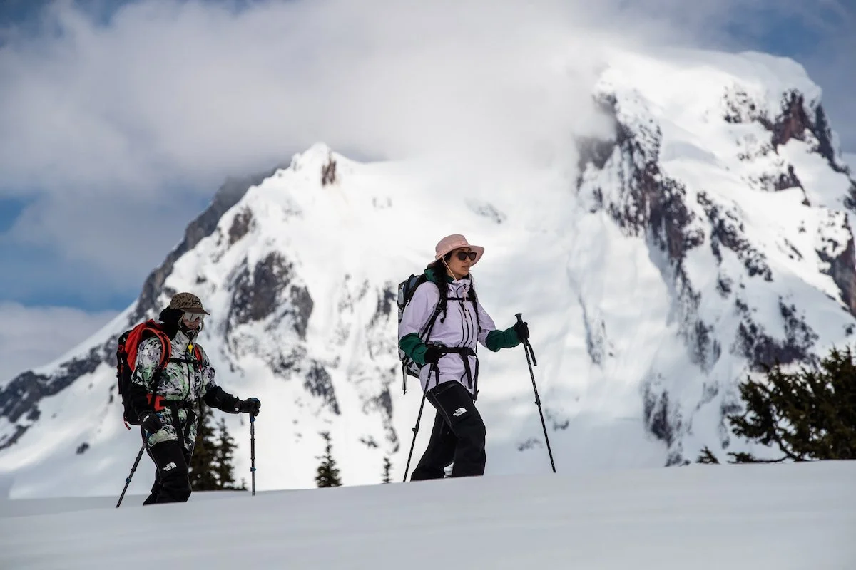 Alex Armstrong skiing steep alpine line for Transformers editorial feature