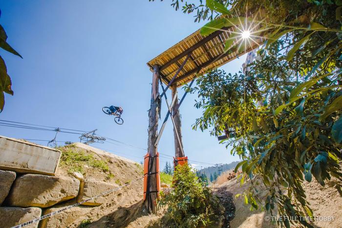 Bike Jump Under the Lookout, Whistler area, BC
