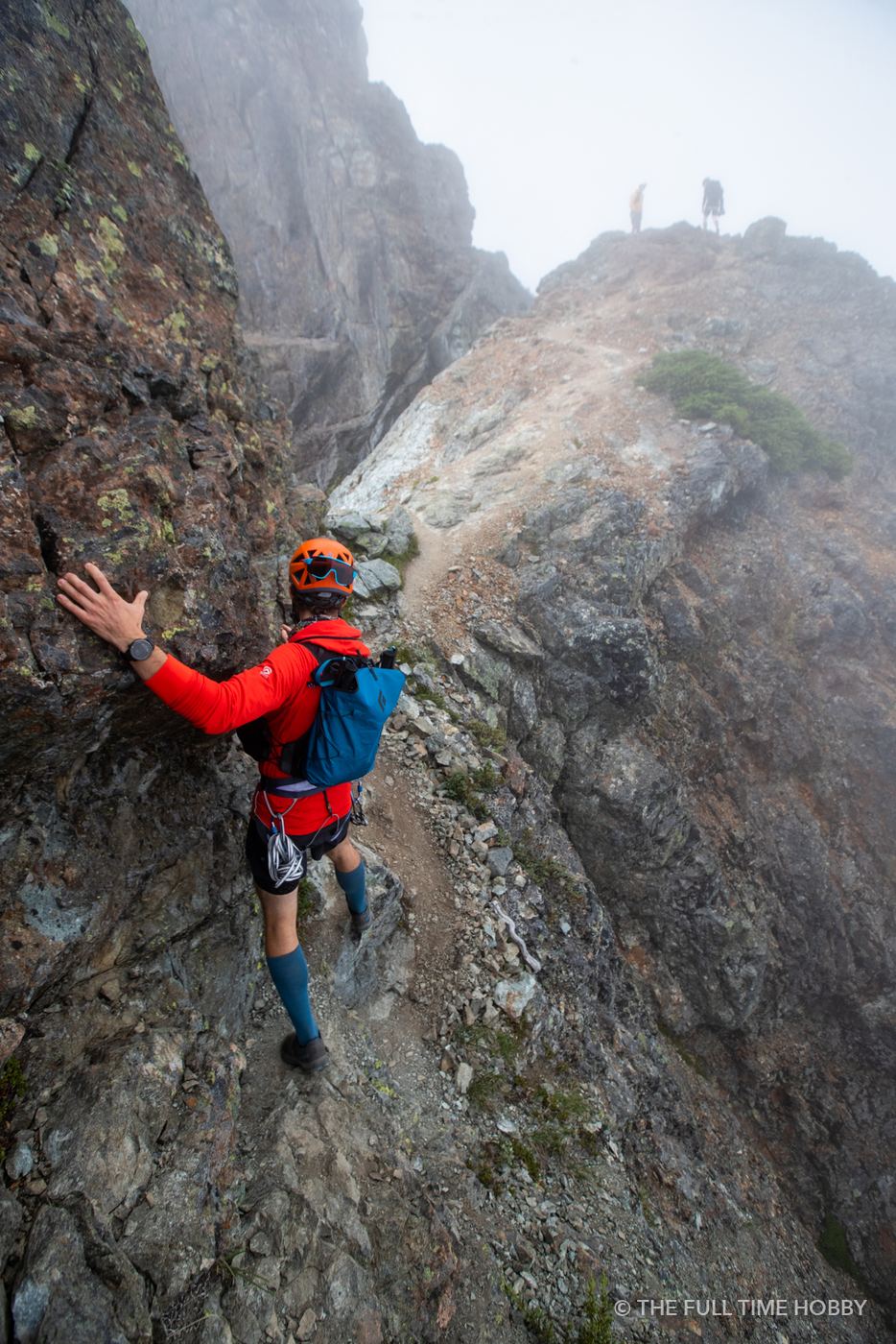 Climber on a Steep Wall, Sky Pilot Mountain, Squamish, BC
