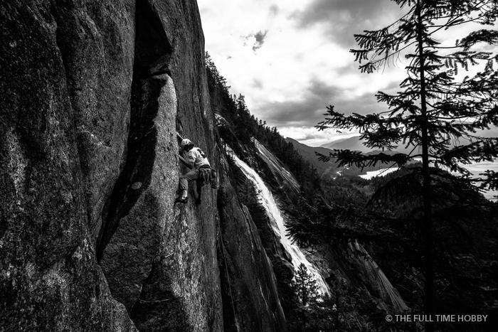 Crack Climb in Black & White, Zen Garden, near Shannon Falls, Squamish, BC