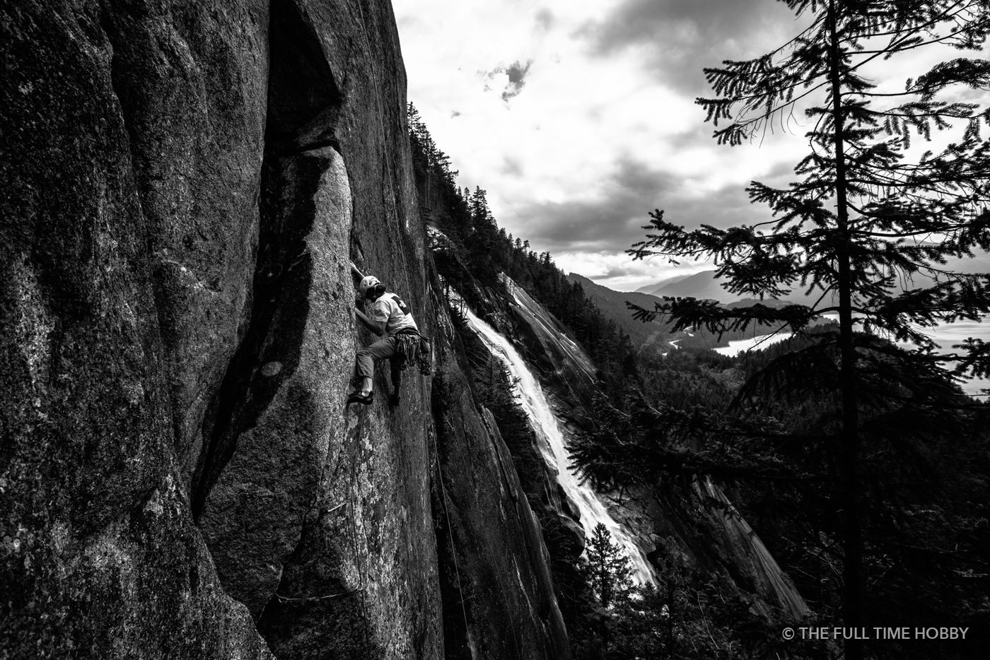 Crack Climb in Black & White, Zen Garden, near Shannon Falls, Squamish, BC