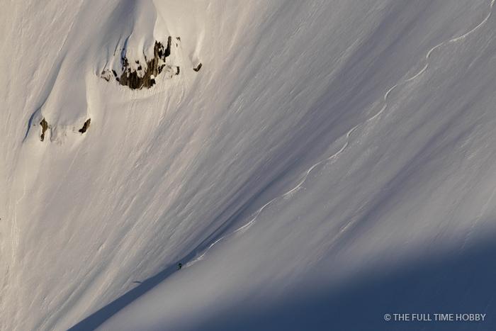 Faint Track Down the Slope, Alaska