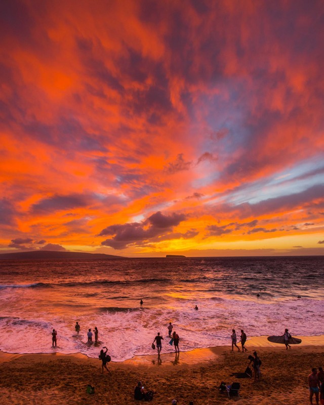 Fire Sky Over the Ocean &mdash; stock photo by Jeremy Allen