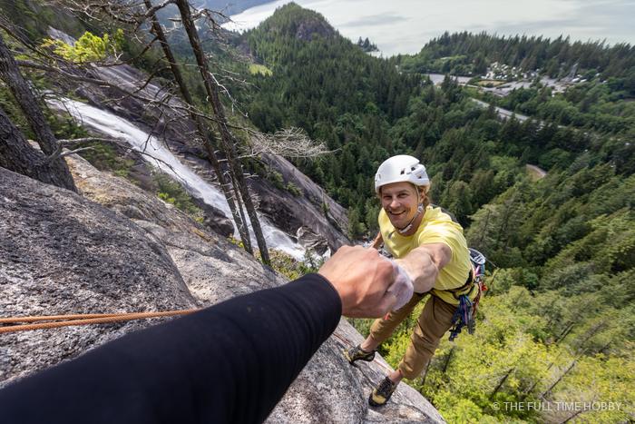 Hand Up to the Belayer, Zen Garden, near Shannon Falls, Squamish, BC