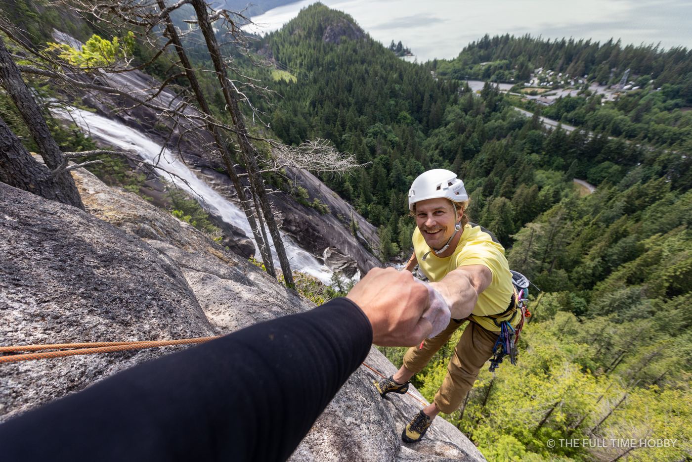 Hand Up to the Belayer, Zen Garden, near Shannon Falls, Squamish, BC
