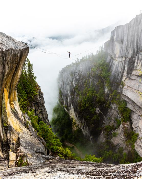 Highline Between Granite Walls, Top of the Stawamus Chief, Squamish, BC