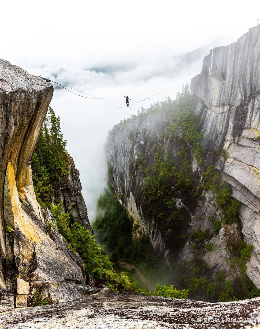 Highline Between Granite Walls, Top of the Stawamus Chief, Squamish, BC