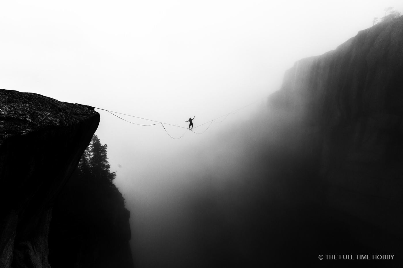 Highliner in the Mist, Top of the Stawamus Chief, Squamish, BC