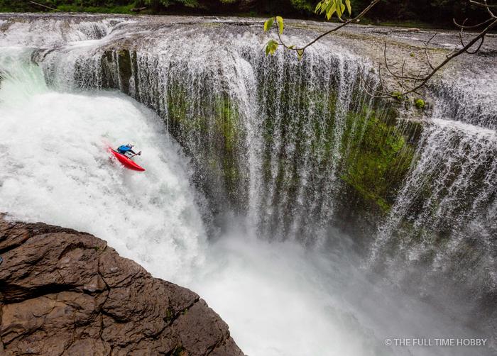 Kayaker at the Lip, Lower Lewis River Falls, Washington