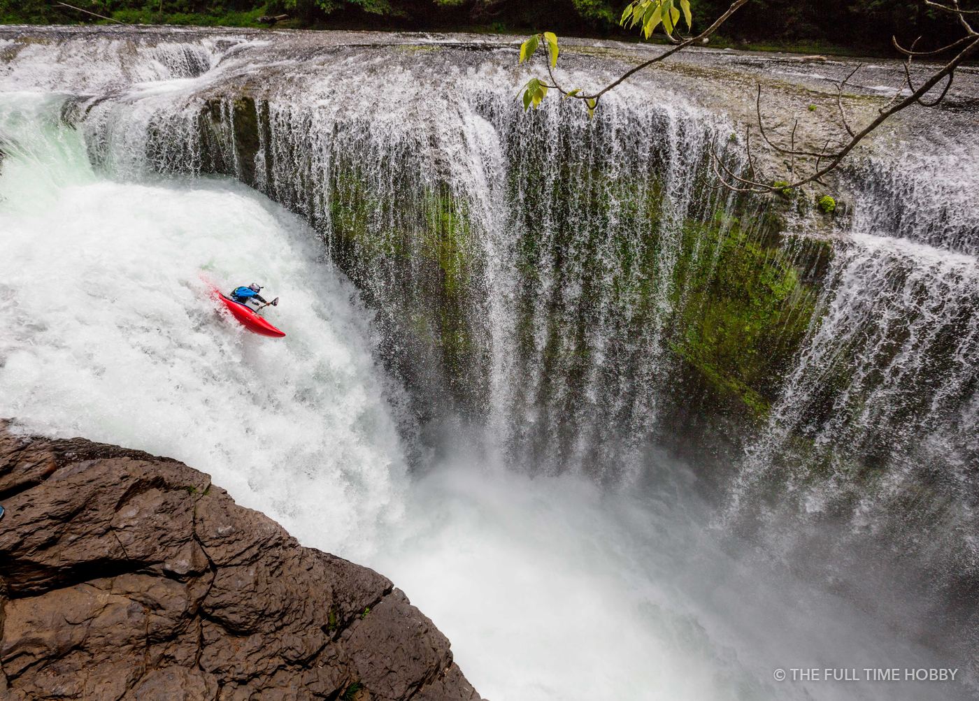 Kayaker at the Lip, Lower Lewis River Falls, Washington