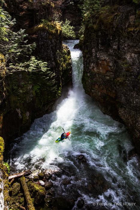 Kayaker in the Canyon, Ram Falls, Alberta