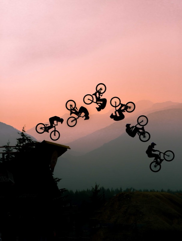 Backflip Sequence at Sunset &mdash; stock photo by Jeremy Allen