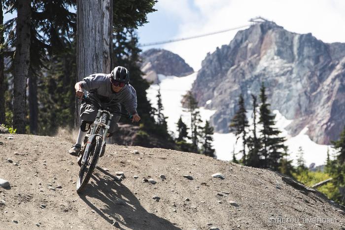 Rider With a Mountain Backdrop, Whistler, Pemberton and Squamish, BC