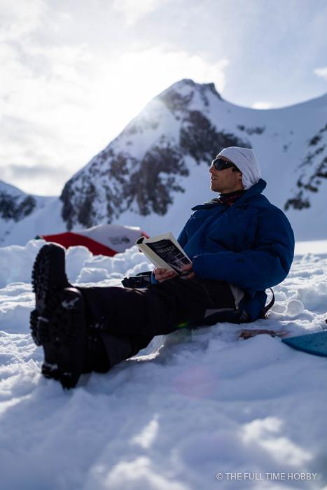 Reading at Ski Camp, Alaska