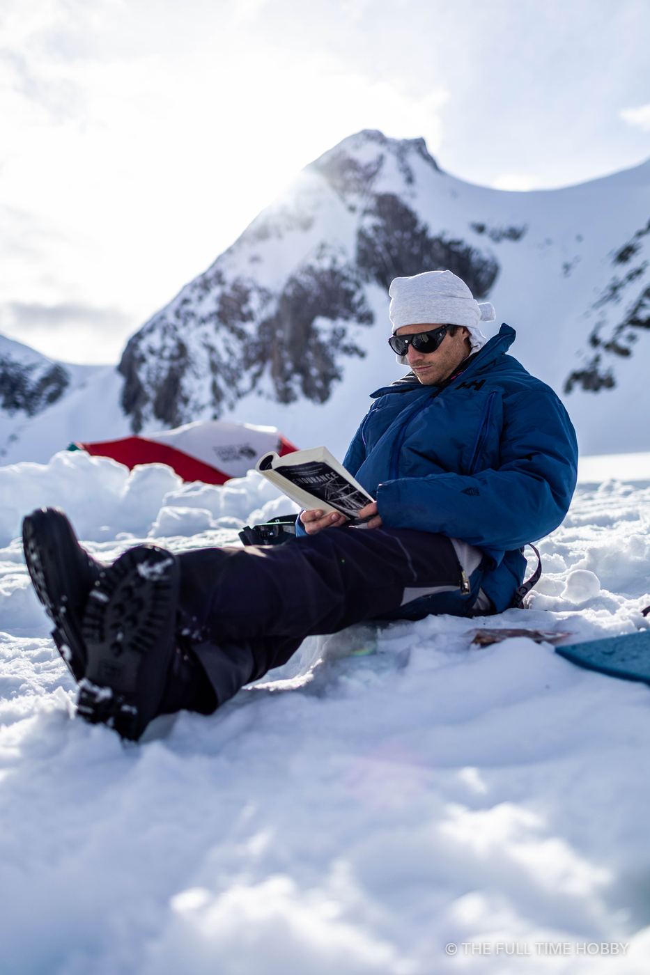 Reading in the Sun at Camp, Alaska