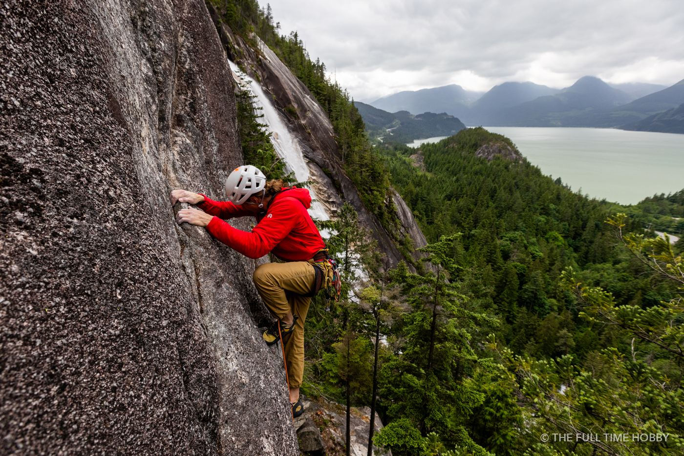 Red Jacket on the Granite, Zen Garden, near Shannon Falls, Squamish, BC
