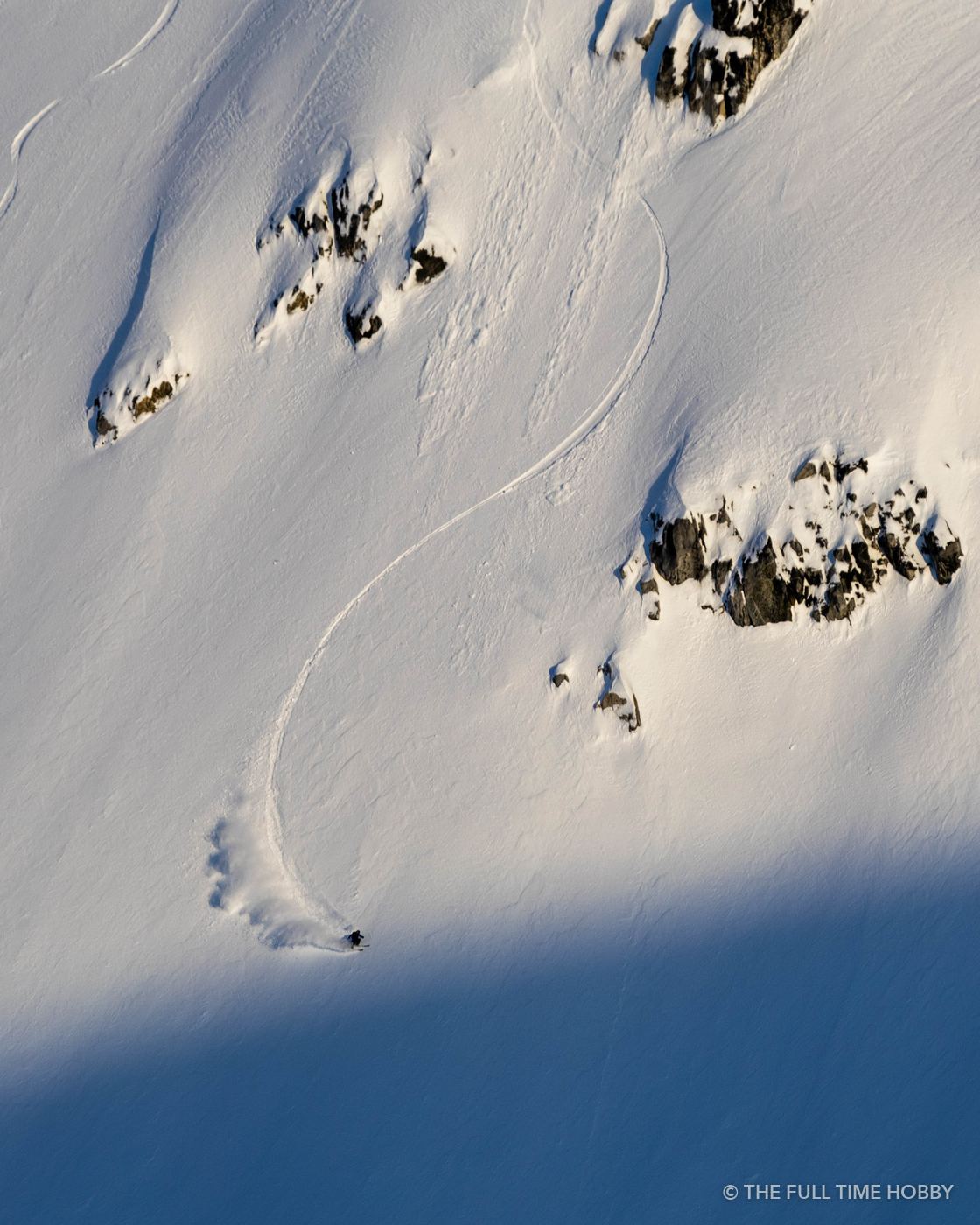 Ski Track Down the Face, Alaska