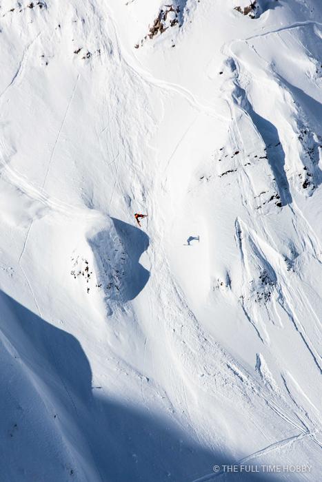 Skier on a Big Face, Kicking Horse Mountain Resort, Golden, BC