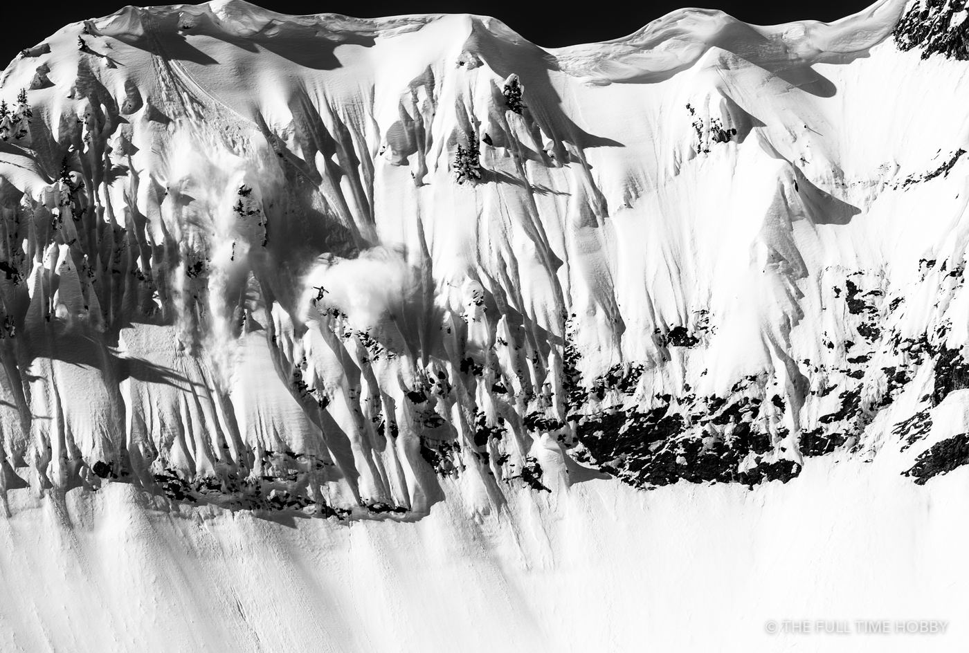 Snow Cornices in Monochrome, Stellar Heli Skiing, BC