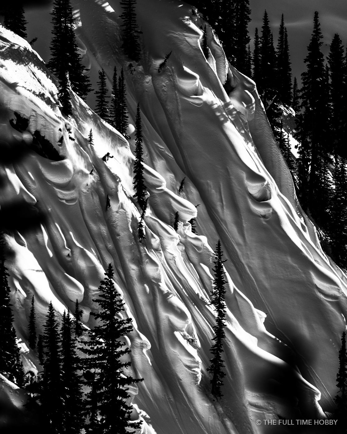 Snow Spines Abstract, Mike Wiegele Helicopter Skiing, Blue River, BC