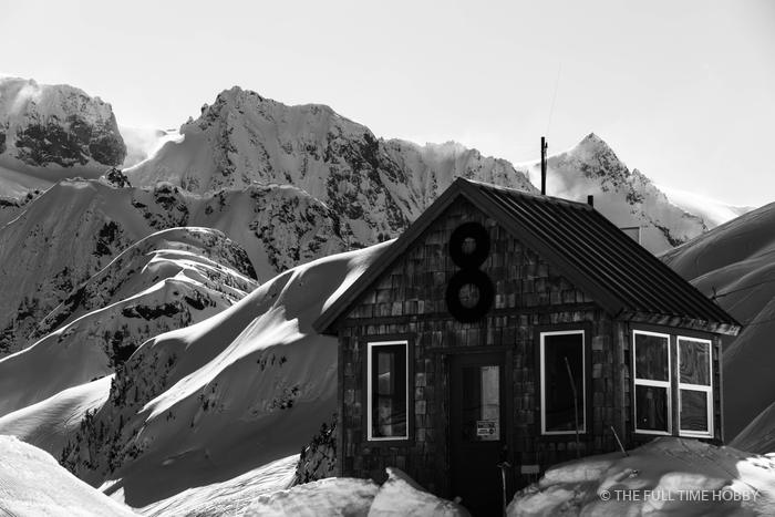 Snowy Cabin Under the Peaks, Mount Baker, Washington