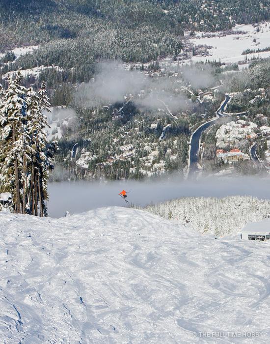 Snowy Ski Area Above Town, Blackcomb Mountain, Whistler Blackcomb, BC
