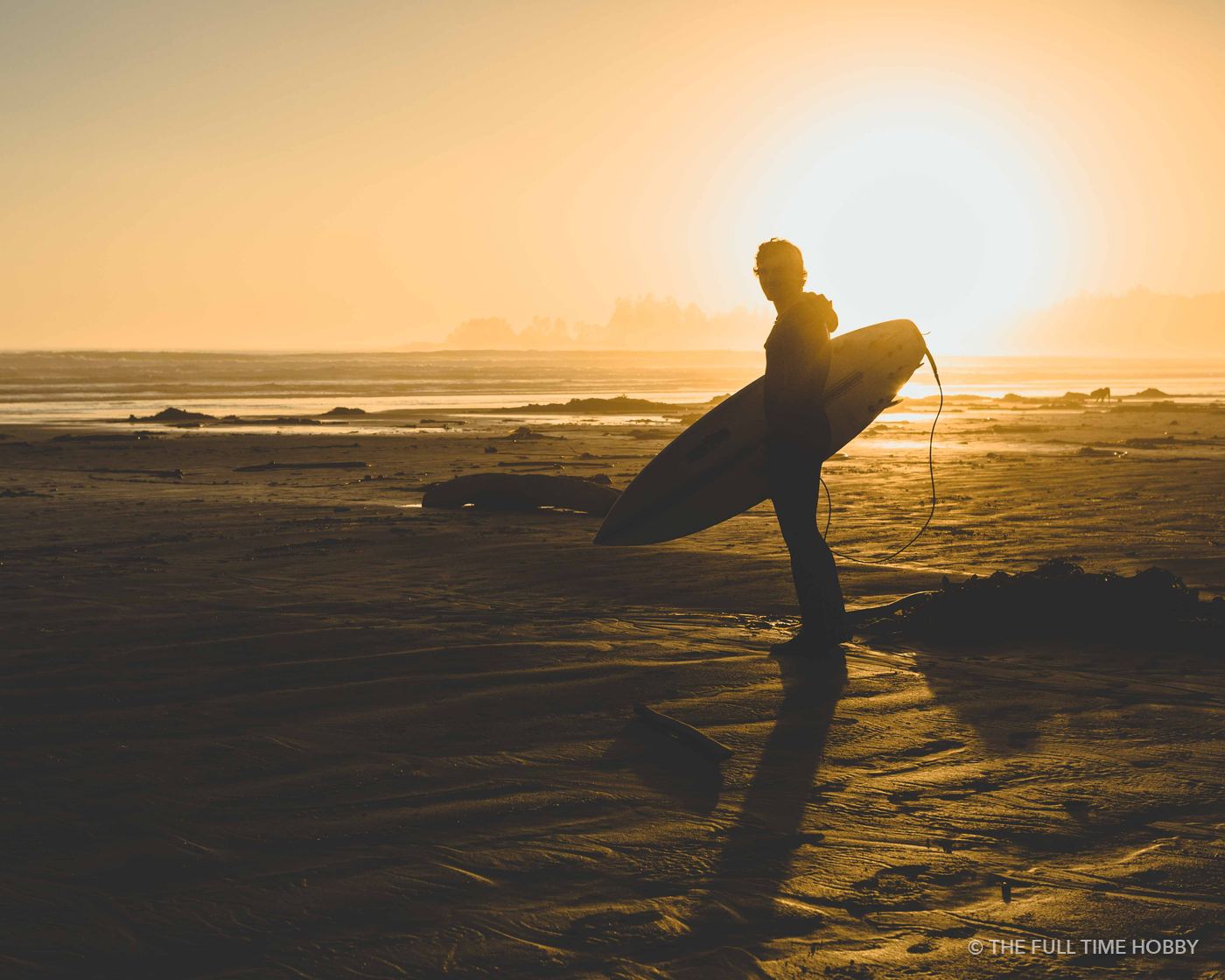 Surfer Silhouette at Sunset, Tofino, BC