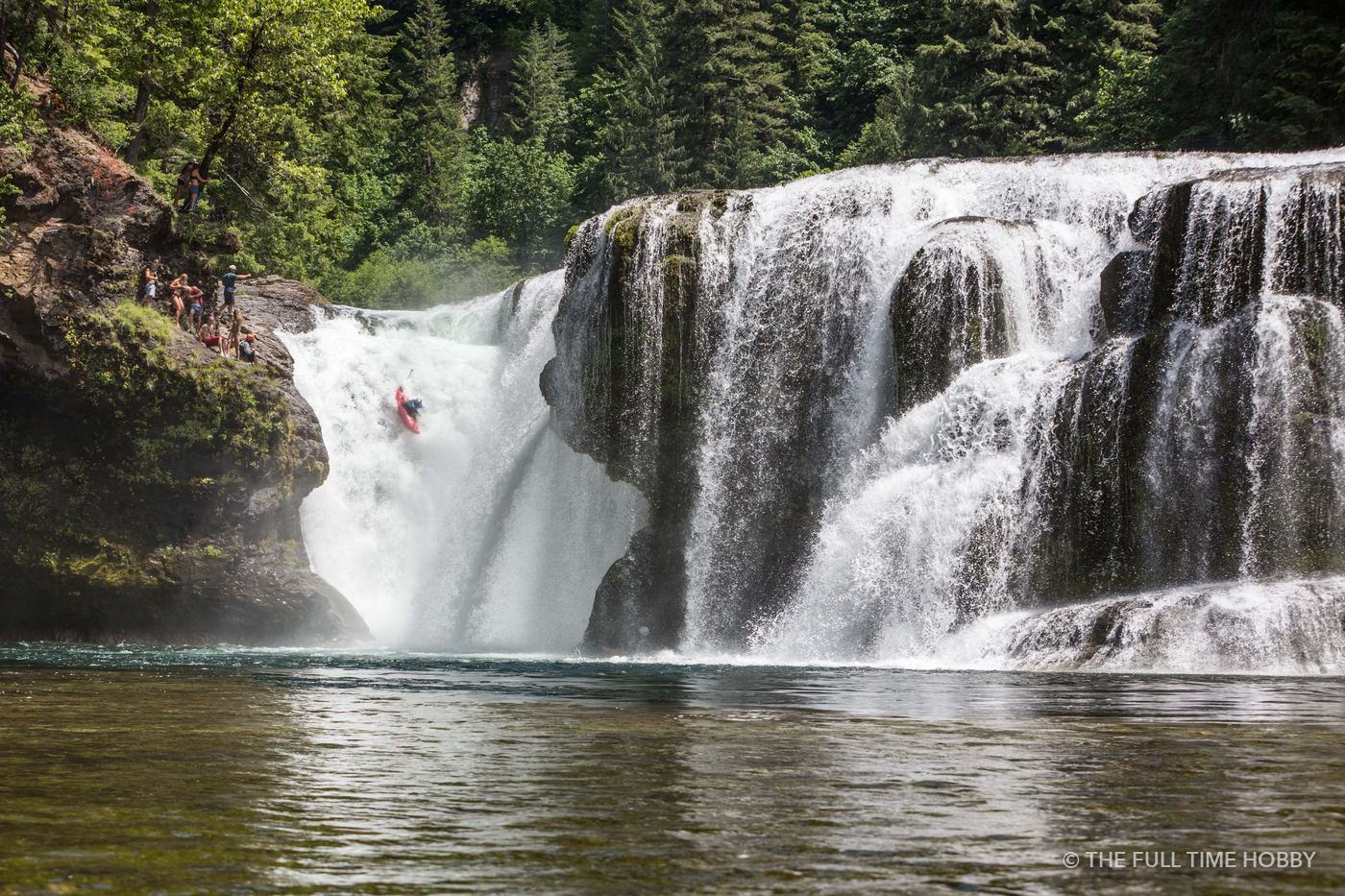 Wide Waterfall and Pool, Lower Lewis River Falls, Washington